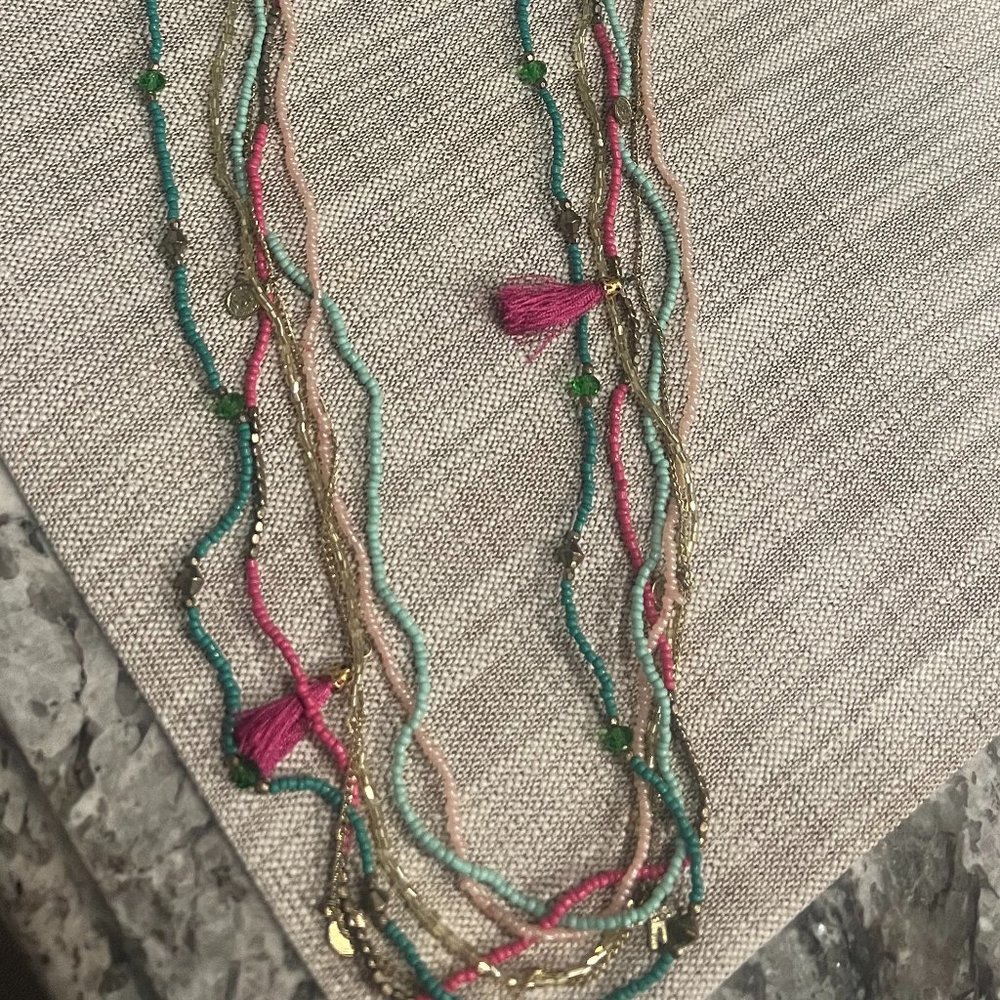 Long Multi-Strand Tassel Necklase